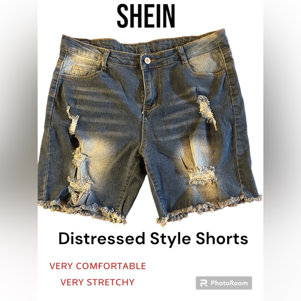 SHEIN Distressed Style Jean Shorts